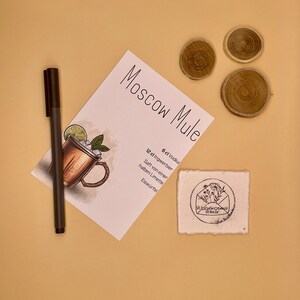 Postkarte Cocktail | Cocktailrezept Karte | Einladungskarte Moscow Mule