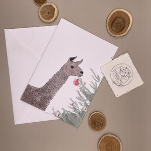 Weihnachtskarte Lama | Weihnachtslama | lustige Weihnachtskarte | süße Tierkarte