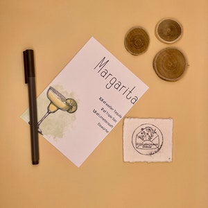Postkarte Cocktail | Cocktailrezept Karte | Einladungskarte Margarita