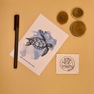 Geburtstagskarte Schildkröte | Postkarte mit Schildkrötenmotiv | Alles Gute zum Geburtstag | Aquarellstil | maritime Geburtstagskarte