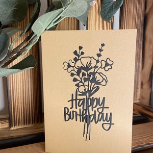 Wildblumenstrauß Geburtstagskarte zum Klappen | Wildblumen Karte | 12 x 17 cm | gestanzte Blumen