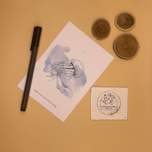 Geburtstagskarte Qualle | Postkarte mit Quallenmotiv | Alles Gute zum Geburtstag | Aquarellstil | maritime Geburtstagskarte