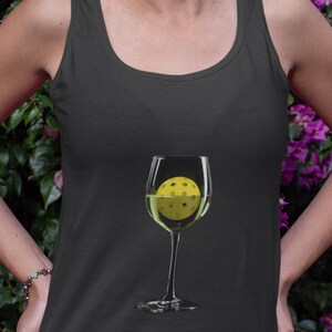 Pickleball & White Wine Splash  Moisture-Wicking Pickleball Tri-Blend Racerback Tank
