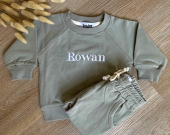 PERSONALIZED BABY TRACKSUITS - Custom Baby Name Embroidery - Gender Reveals - Baby Announcements - Baby Shower Gifts - Matching Siblings