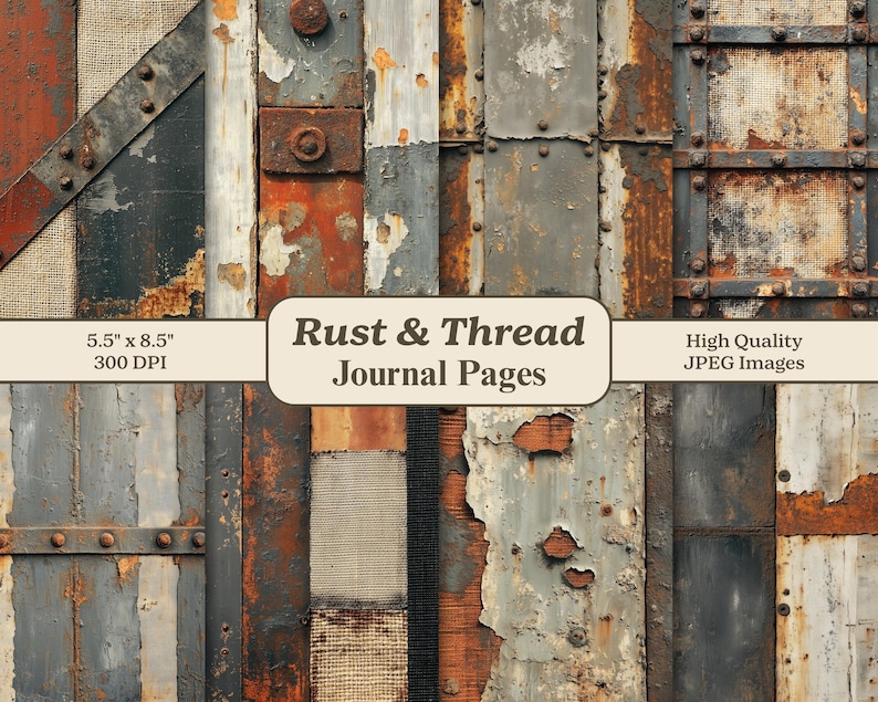 Grungy Distressed Urban Industrial Junk Journal Pages Digital Paper ...