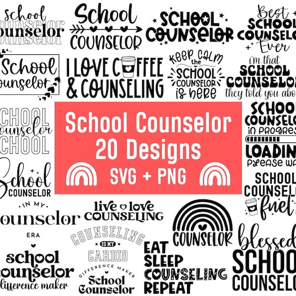 School Counselor Svg Bundle, Counselor Svg, Counselor Shirt Svg, School Psychologist Svg, School Counselor Gift, Teacher Appreciation