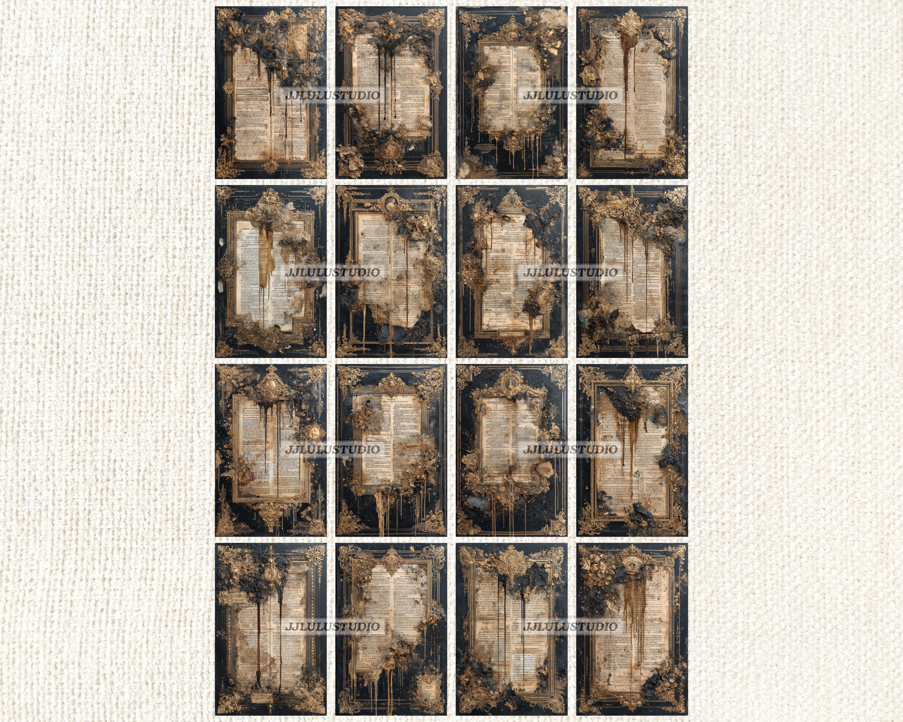 Dark Academia Junk Journal Pages, Printable Vintage Victorian Frame ...