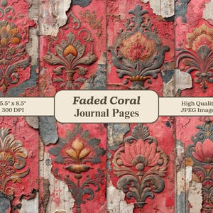 Vintage Ornate Junk Journal Pages, Rustic Antique Victorian Scrapbook Printable Digital Paper Background, Aged Ephemera Grunge Mixed Media