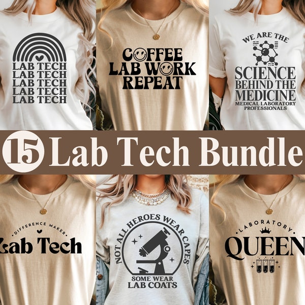 Lab Tech Svg Png Bundle, Laboratory Technician Svg, Lab Tech Shirt Designs, Medical Professionals Gift, Lab Work, Modern Retro, Rainbow