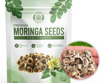 Moringa Seeds for Planting – Non-GMO PKM1 Variety – Fast-Growing Superfood Tree Seeds – High Germination – Organic Moringa Seeds - 100ct