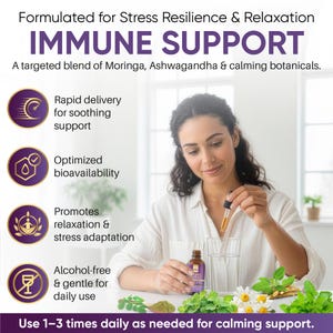 Moringa CalmRoot Stress Support Extract – Multi-Herb Botanical Drops with Moringa, Ashwagandha, Holy Basil, Lemon Balm & Chamomile bild 2