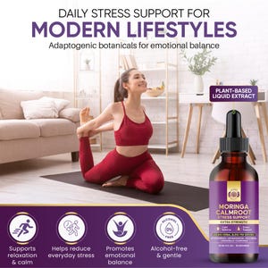 Moringa CalmRoot Stress Support Extract – Multi-Herb Botanical Drops with Moringa, Ashwagandha, Holy Basil, Lemon Balm & Chamomile bild 5