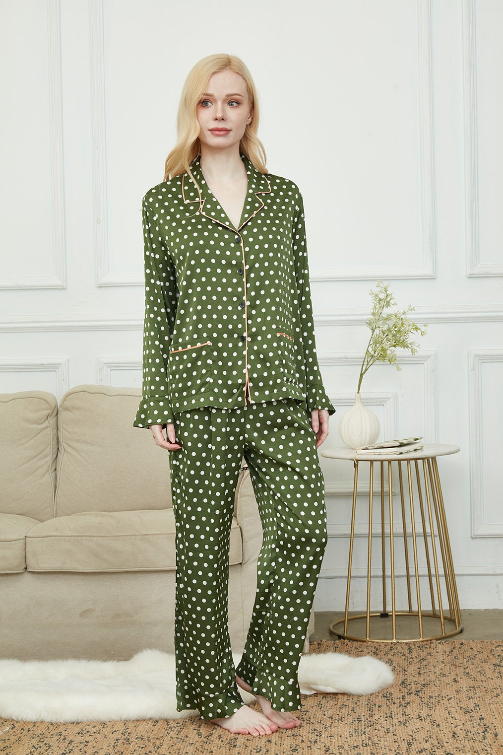 Polka Dot Pajama Etsy Canada