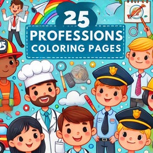 25 Printable Coloring Pages Professions For Kids, Toddlers, Preschoolers, Coloring Book Preschool Kindergarten Homeschool Printable