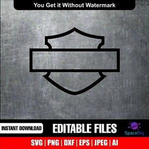 Harley Bar and Shield SVG DXF PNG: Motorcycle Logo Vector (digital ...