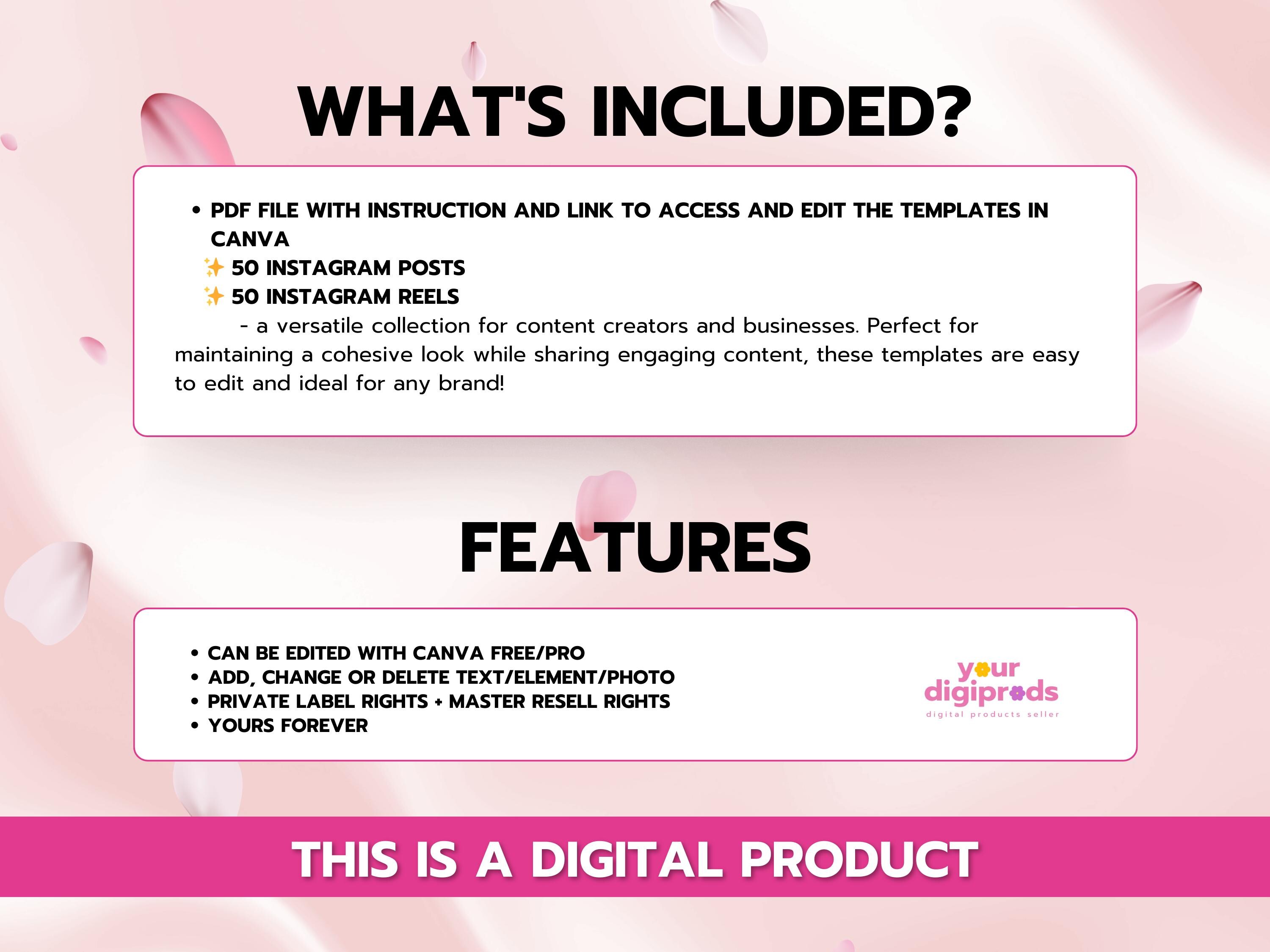 100 Hustling Mindset Reels and Posts Bundle Canva Templates PLR MRR ...
