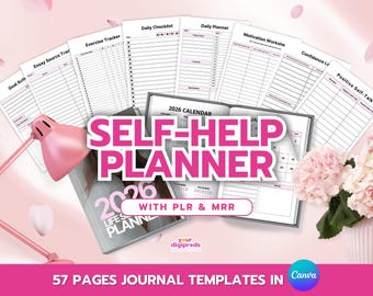 2026 Self Help Planner Canva Templates PLR MRR, Productivity Planner, Private Label Rights, Master Resell Rights, Personal Planner, Planner