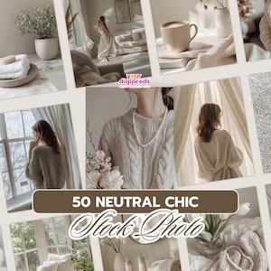 Neutral Chic High-Quality Aesthetic Stock Photo  PLR MRR Private Label Rights Master Resell Rights Home Interior Aesthetic Faceless Photo