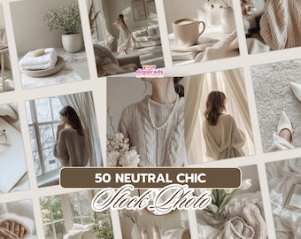 Neutral Chic High-Quality Aesthetic Stock Photo  PLR MRR Private Label Rights Master Resell Rights Home Interior Aesthetic Faceless Photo