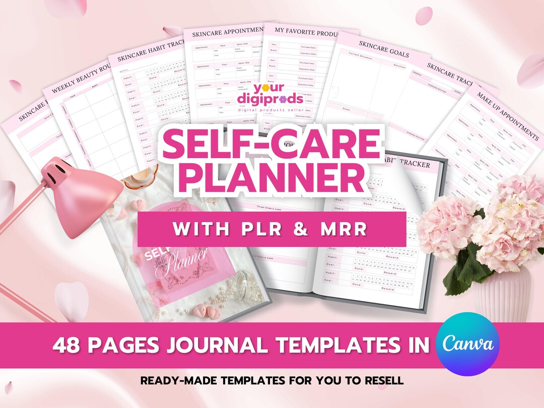 Self-care Planner Canva Templates With PLR MRR Private Label Rights ...