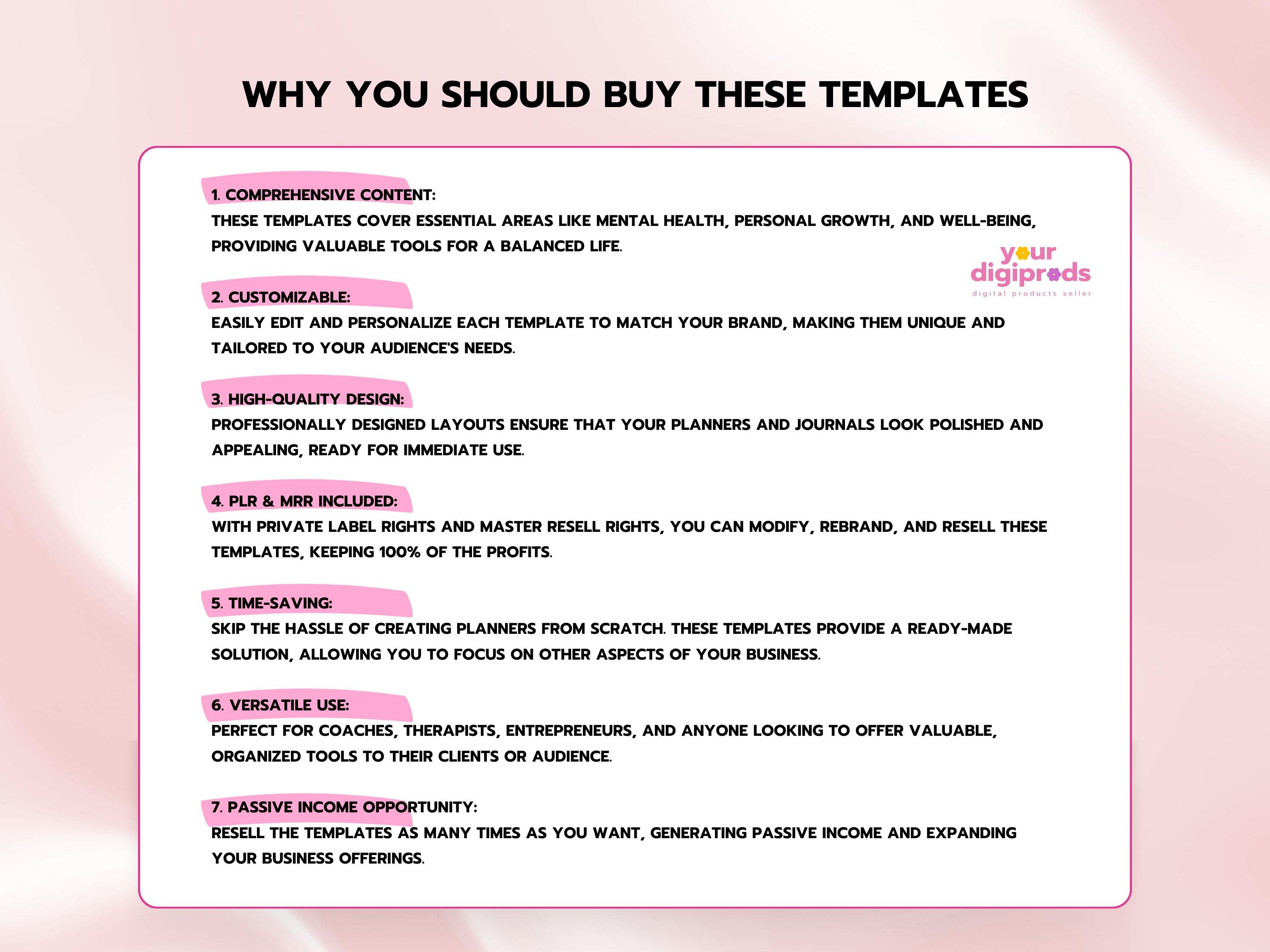 Self-care Planner Canva Templates With PLR MRR Private Label Rights ...