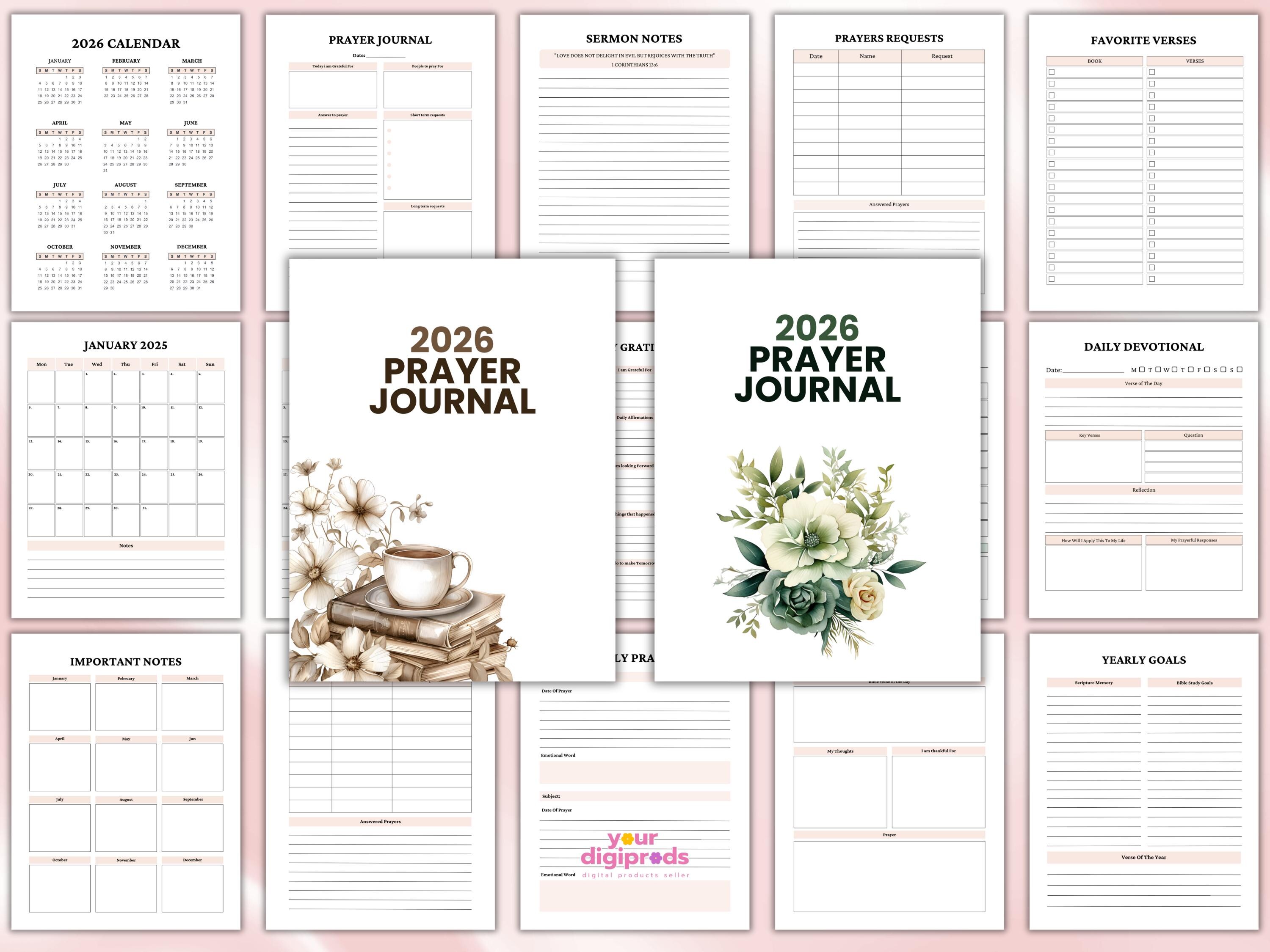 2026 Prayer Journal Editable Canva Template PLR MRR, Printable Prayer ...