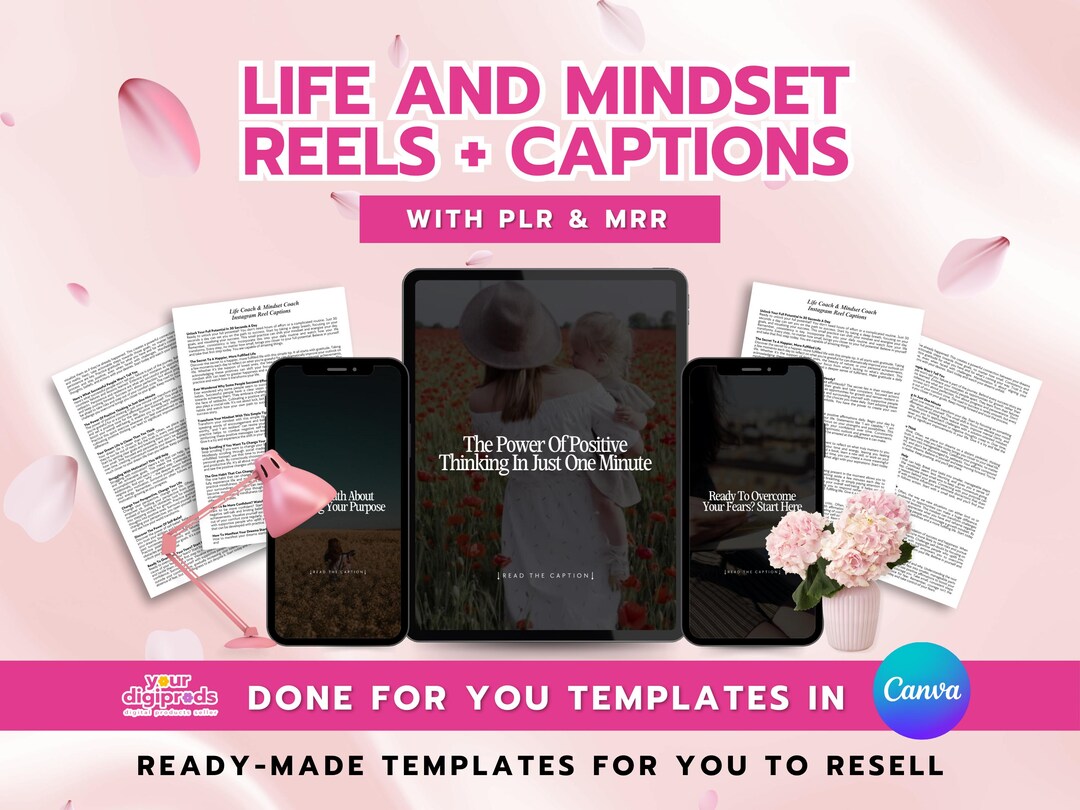 Life and Mindset Reels Canva Templates With Matching Captions With PLR ...