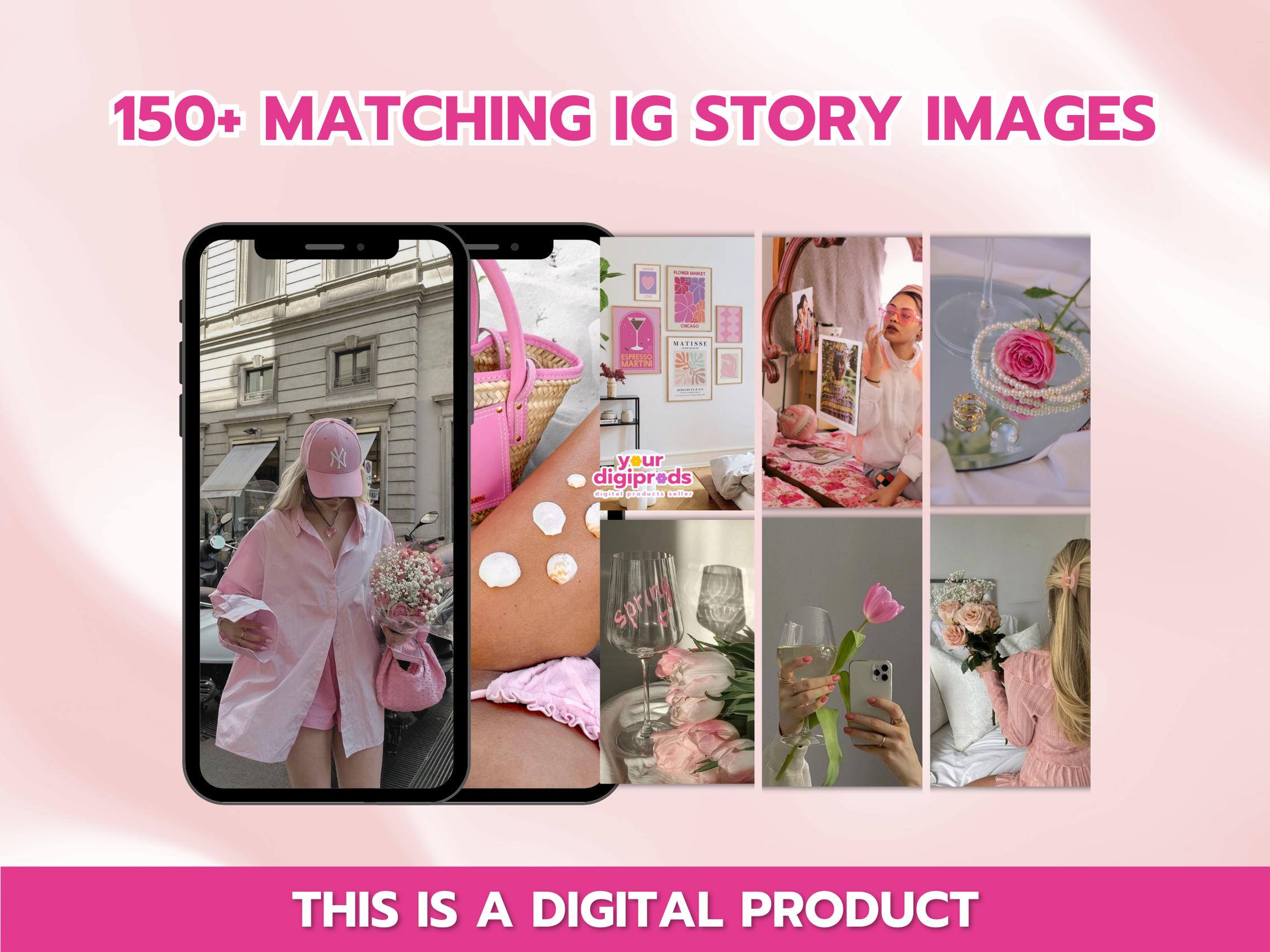Pink Aesthetic Instagram Bundle Canva Templates PLR MRR, Instagram Pink ...