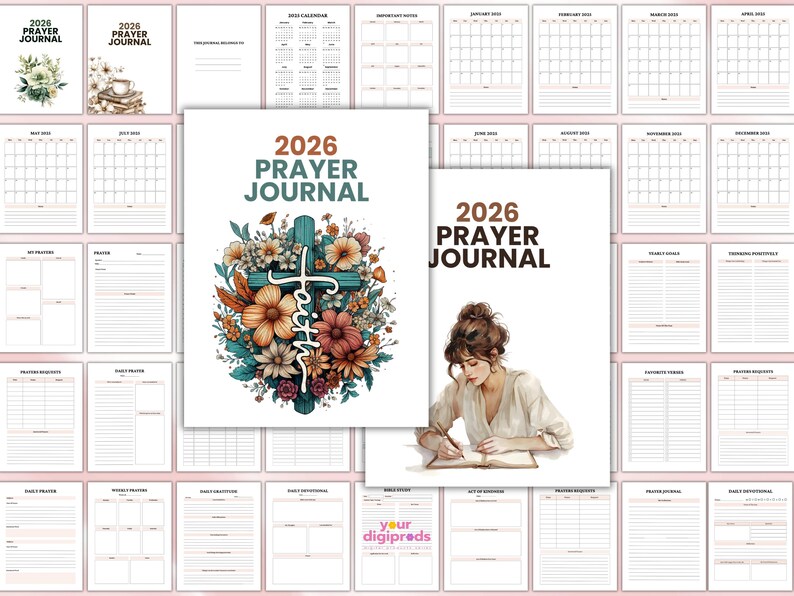 2026 Prayer Journal Editable Canva Template PLR MRR, Printable Prayer ...