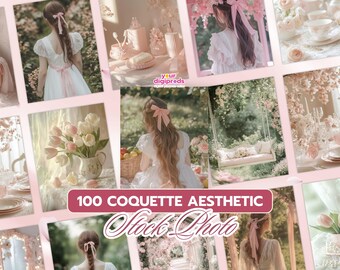 Coquette Aesthetic High-Quality Images PLR MRR Stock Photos Private Label Rights Master Resell Rights Aesthetic Faceless Photos Feminine