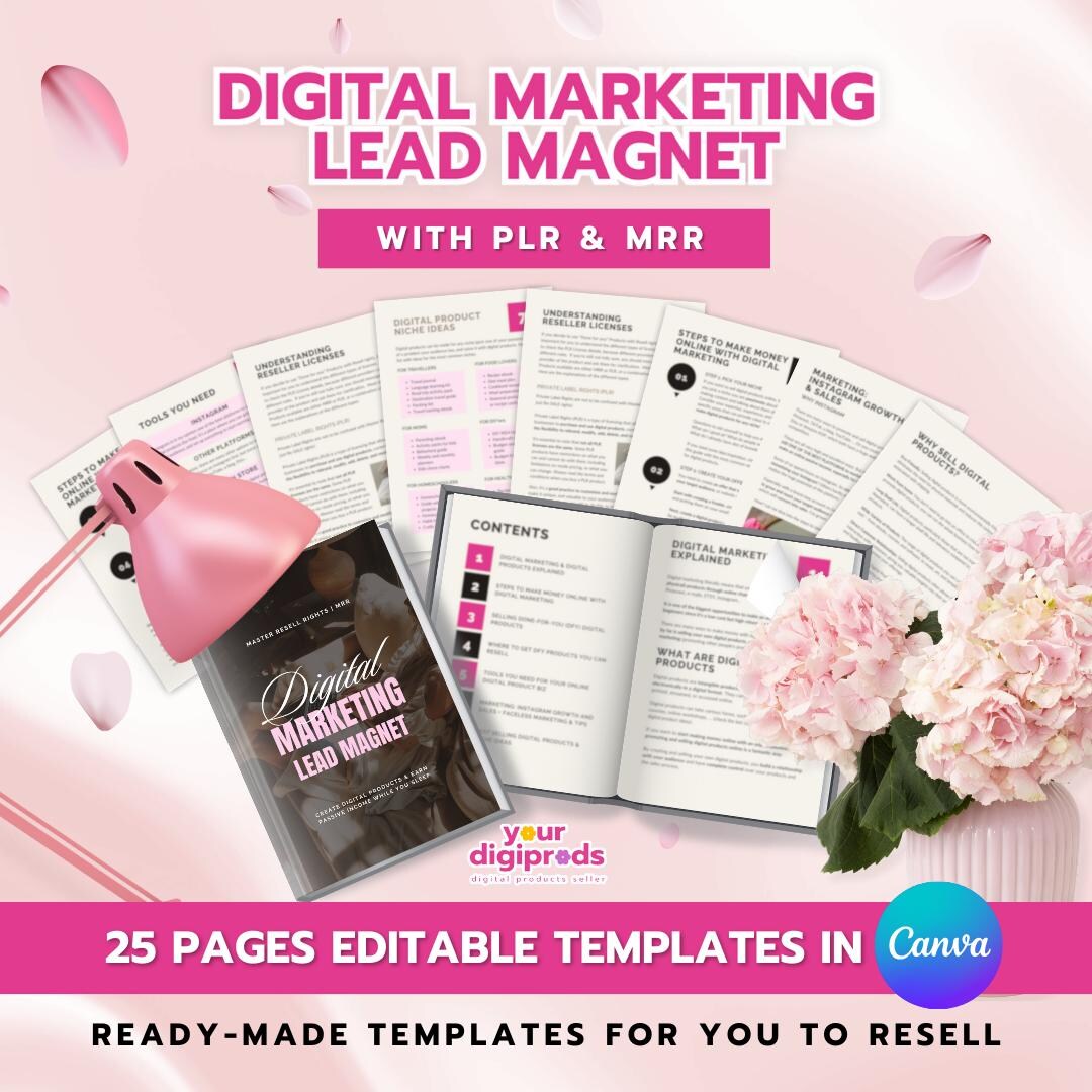 Digital Marketing Lead Magnet Canva Templates PLR MRR, Private Label ...