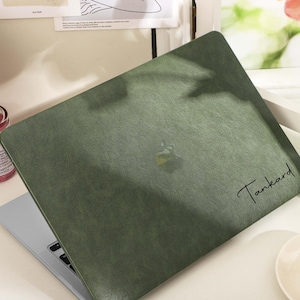 Custodia per MacBook nuova in pelle verde rustica vintage, MacBook personalizzato per Air 15/13/11 pollici MacBook Pro 13/14/15/16 M2 M3 M4 2023 2024, copertura per laptop
