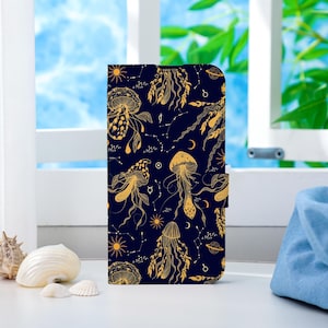 Black Goldfish Personalized Phone Case, Wallet Phone Case with Card Slot, Wallet Flip Phone Case for iPhone 16 15 14 13 Pro Max X XS