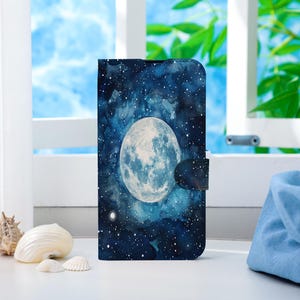 Capa de telefone personalizada Marvelous Sun and Moon, capa de telefone tipo carteira com compartimento para cartão, capa de telefone tipo carteira para iPhone 16 15 14 13 Pro Max X XS