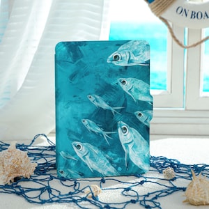 Fish Painting Kindle Case for 2024 Kindle 11th Gen 6",7" Kindle Paperwhite 2024 Cover Paperwhite 6.8" Case Kindle 12th Case,Personalised