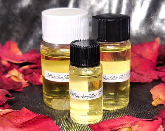 STARKES  Hochwertiges  Wunscherfüller Öl  Zauberöl / Ritualöl zur Manifestation, Mut & Fokus – Citrin Heilstein, geweihte Kräuter