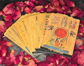 Ägyptische Götter Orakel Kartenset | 36 Karten, Bedeutung unten (Englisch), Anfängerfreundlich, Kartonverpackung