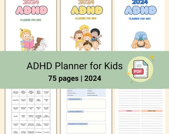 Unique 2024 ADHD Planner for Kids - Boost Productivity and Time Management, Academic planner, homeschool planner, initiative tracker