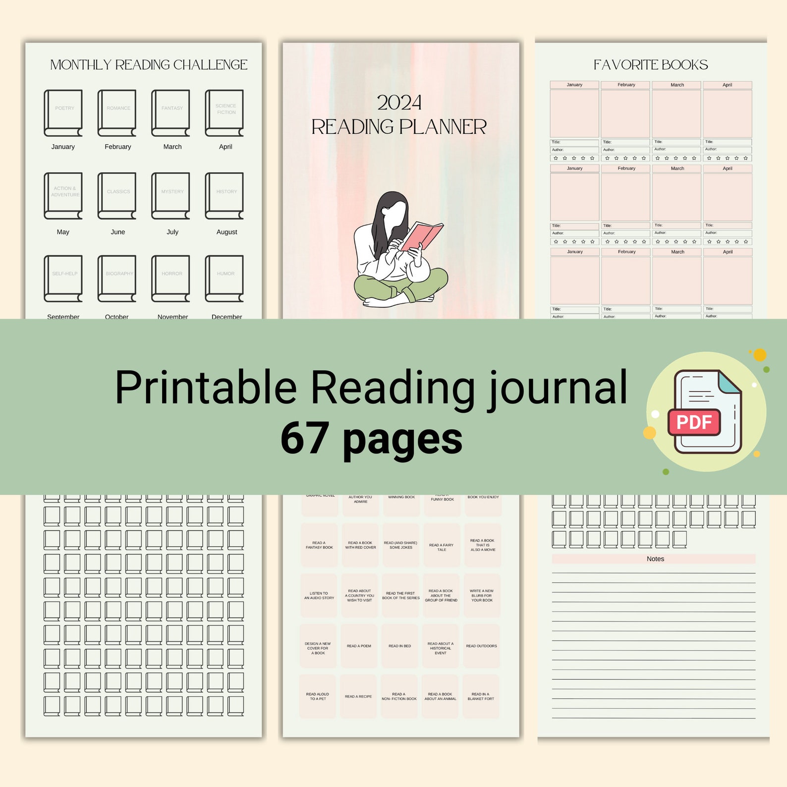 Printable Book Journal Reading Journal Printable, Reading Tracker ...