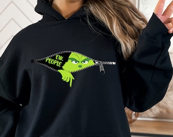Felpa con cappuccio The Grinch Multicolore Personaggio Face Zip