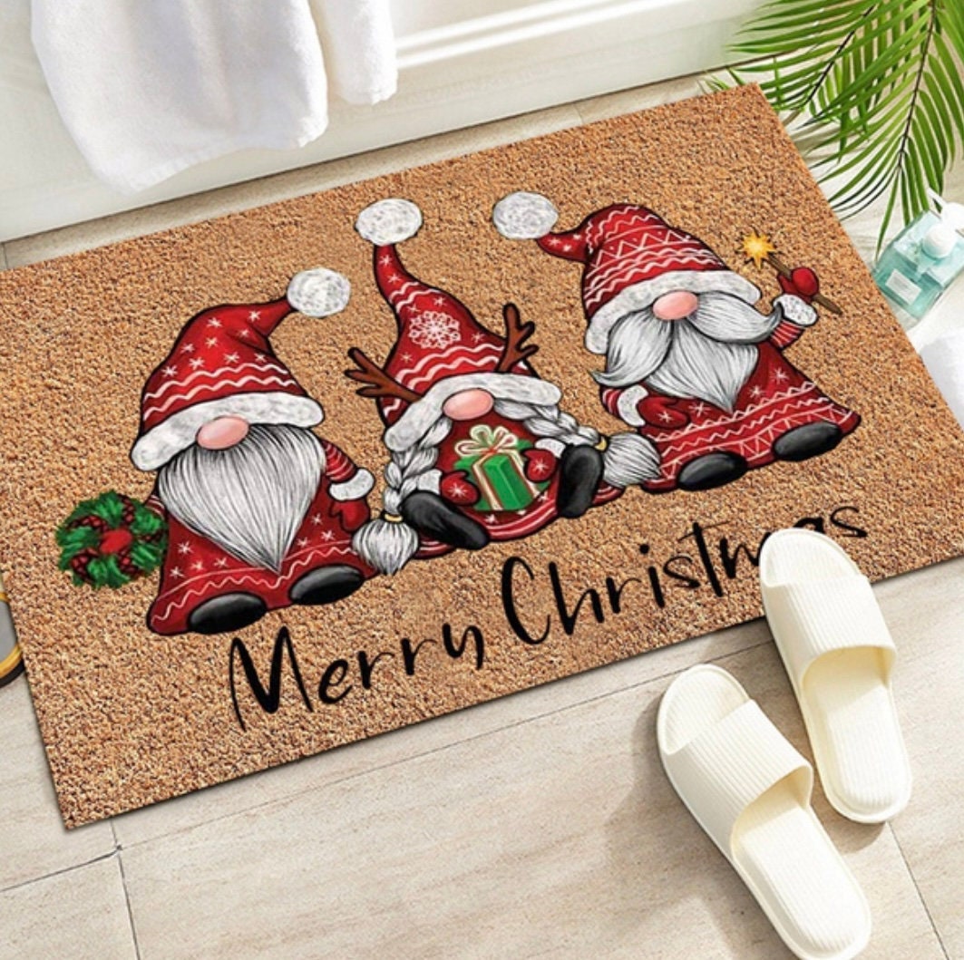 Festival Doormat, Winter Holiday Merry Christmas Doormat Outdoors/indoor  Floor Mats Rugs 40x60 Cm