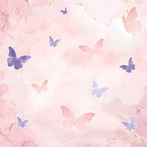 Pink and Purple Butterfly Floor Wrap