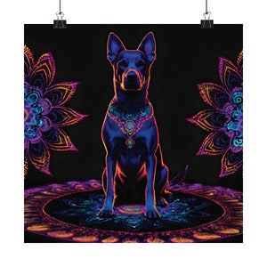 Blacklight Dog Matte Vertical Posters
