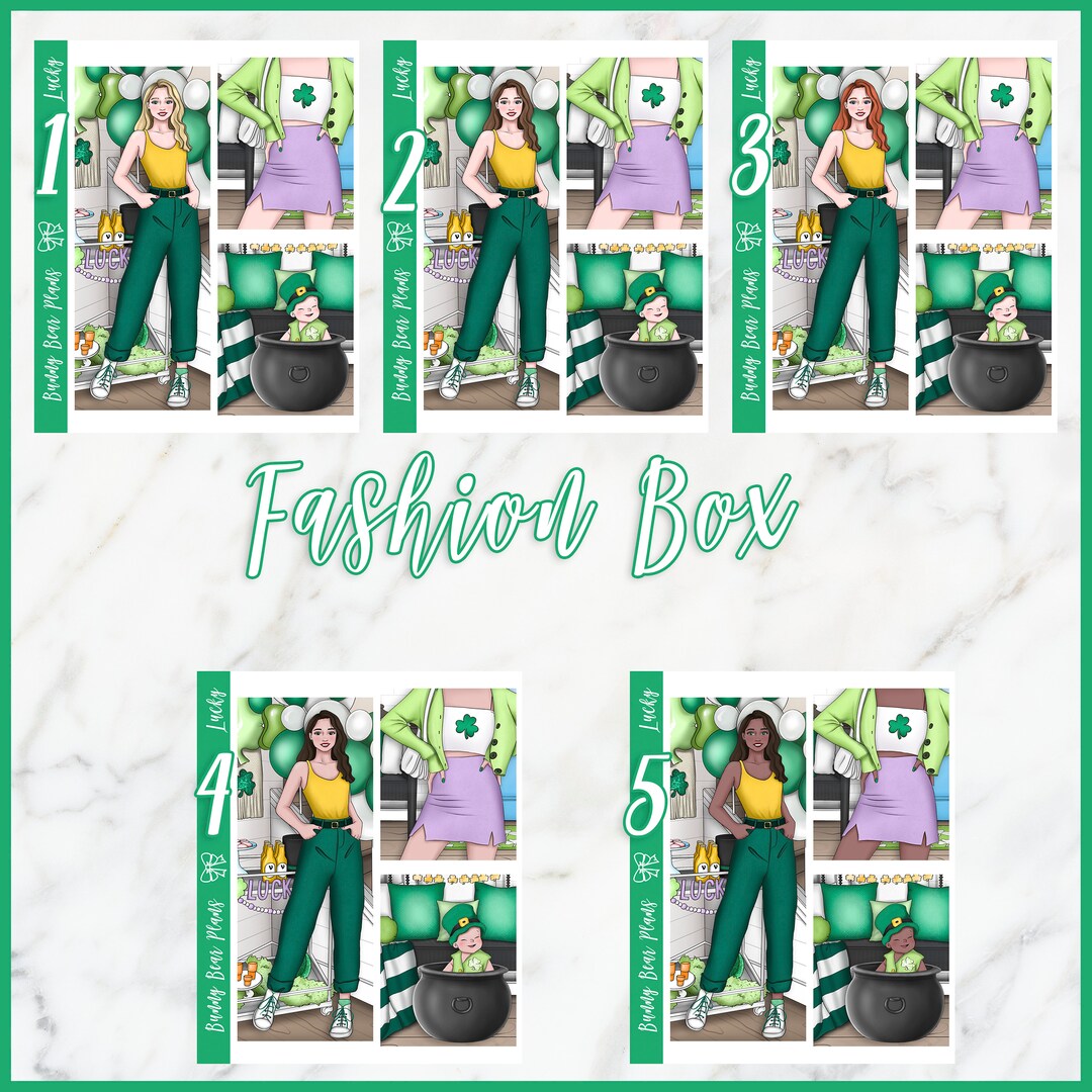 Lucky Fashion Vertical Weekly Planner Sticker Kit - Etsy