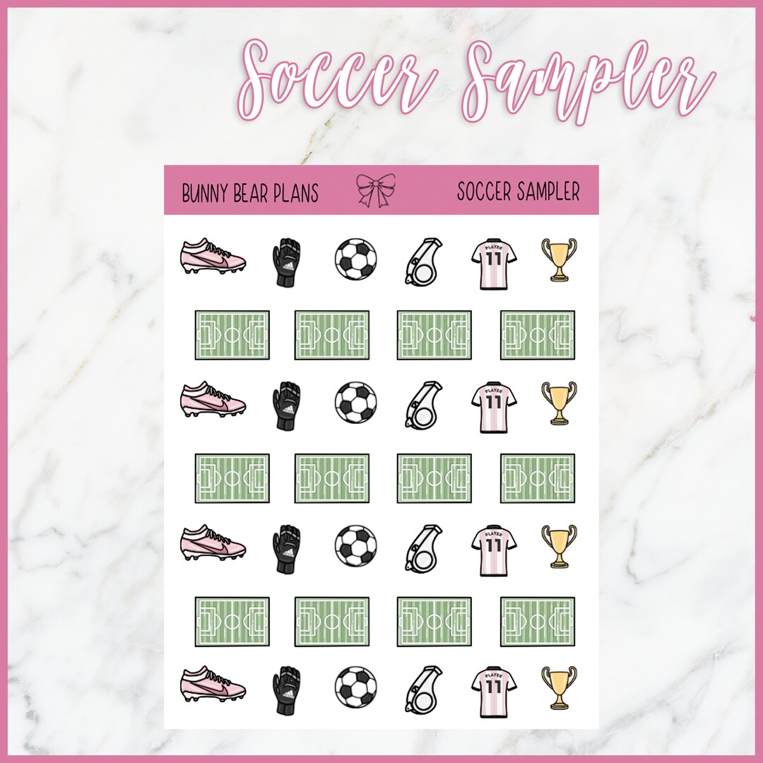Soccer Sampler Doodle Planner Stickers - Etsy