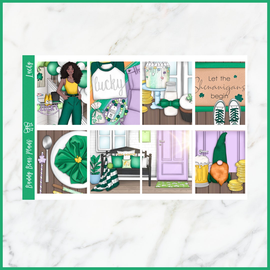 Lucky Vertical Weekly Planner Sticker Kit - Etsy