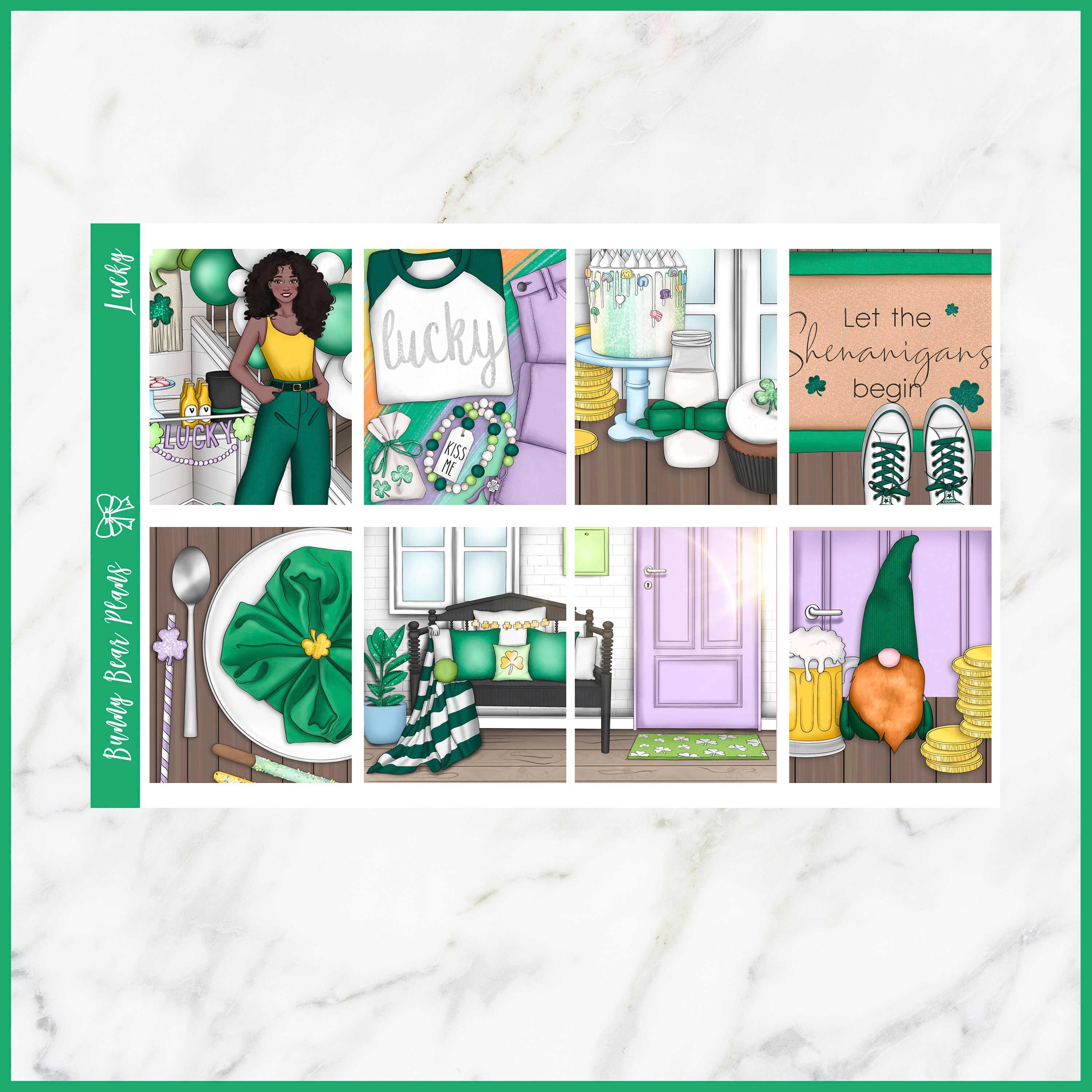 Lucky Vertical Weekly Planner Sticker Kit - Etsy