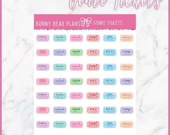 Book Genre Ticket Doodle - Planner Stickers