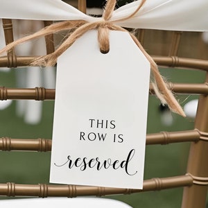 This seat is reserved sign, Reserved Seating Printable Tag, Reserved Chair Tags Template, Elegant Reserved for Family Printable Sign