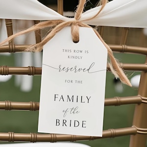 Reserviert Sitzplatz druckbares Schild, reserviertes Tischschild, reservierter Stuhl Tags Vorlage, elegantes reserviert für Familie druckbares Schild